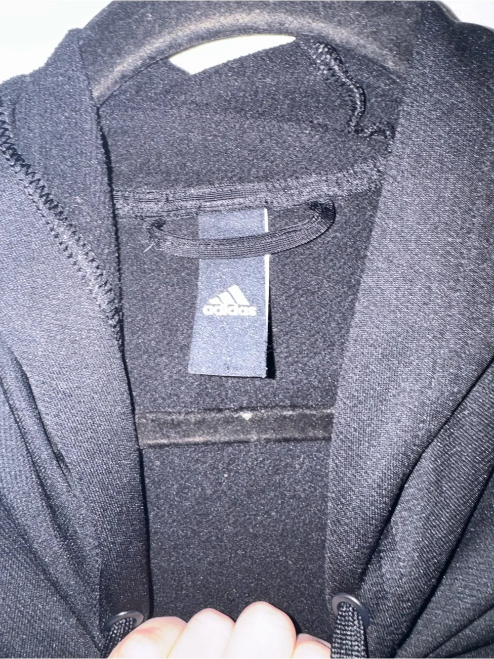 adidas Men’s Black and Gray Crewneck Hooded Sweater